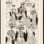 cca 1900 kb. 20 db női divatkép, a francia Le Moniteur de la Mode c. magazinból, nyomat, papír, lap széle részben kissé sérült, 38x28 cm - Image 2