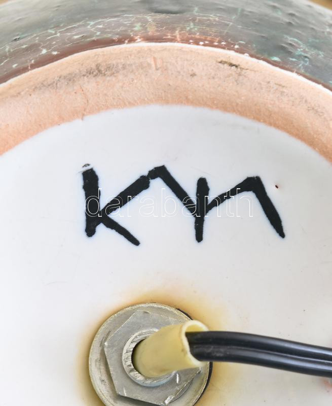 Designe kerámia lámpa, jelzett: Kerezsi Gyöngyi, hibátlan, működik. m: 47 cm - Image 3