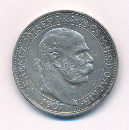 1907KB 5K Ag 'Ferenc József koronázásának 40. évfordulója' T:2- ph. Adamo K7.1