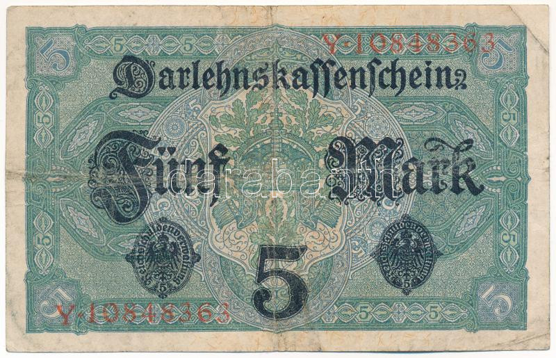 Német Birodalom 1917. 5M T:III German Empire 1917. 5 Mark C:F Krause 56. - Image 2