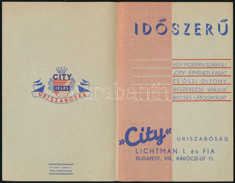 1939 City úriszabóság őszi reklámprospektus + fejléces boríték - Image 2