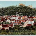 1917 Segesvár, Schässburg, Sighisoara; 3-részes kihajtható panorámalap / 3-tiled folding panoramacard (hajtásnál szakadt / torn at fold)