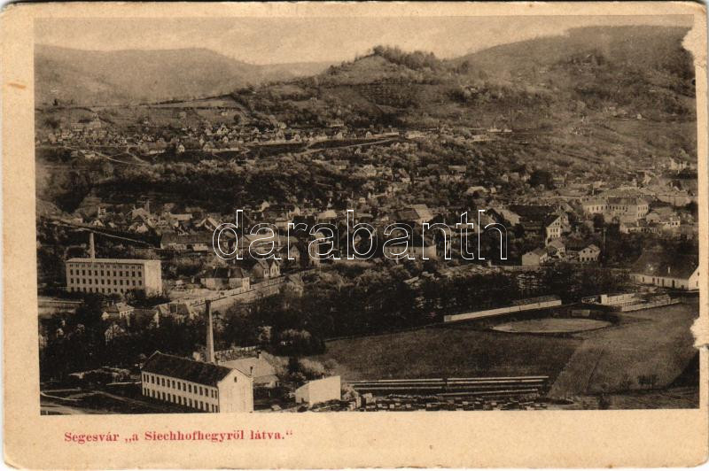 Segesvár, Schässburg, Sighisoara; látkép a Siechhofhegyről / general view (non PC) (felületi sérülés / surface damage)