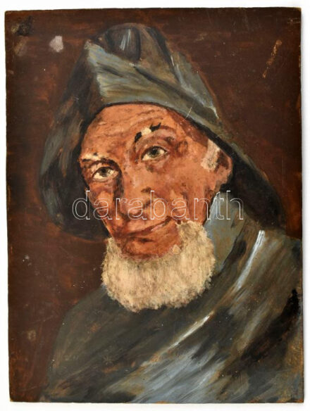 Forrai Tibor (?-): Öreg halász. Olaj, farost, jelzett a hátoldalán. 23x17 cm