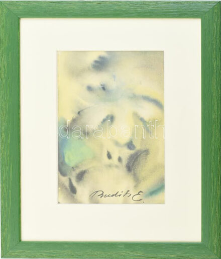 Prudits Ella (?- ): Virág. Akvarell, papír, jelzett, keretben, 24x15,5 cm