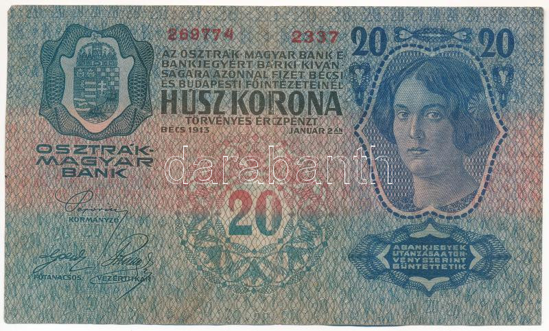 1913. 20K '2337 269774' T:III Adamo K17