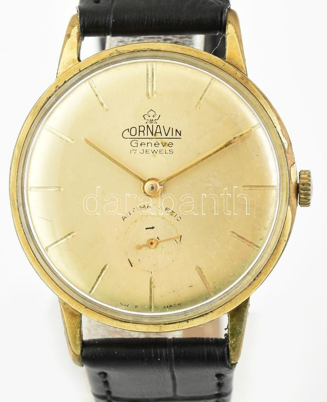 Cornavin mechanikus karóra, működik, kis kopásokkal, d: 34 mm