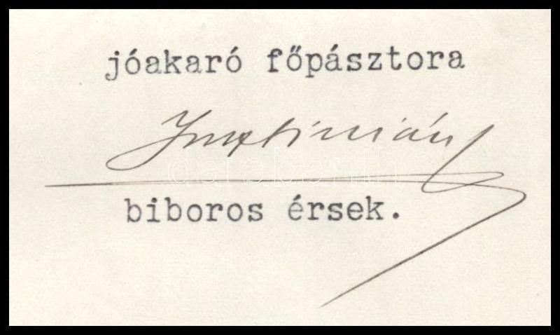 1934 Esztergom, Serédi Jusztinián (1884-1945) bíboros adományozó okirata dr. Kiss Károly, a bécsi Pázmáneum rektora részére, saját kezű aláírásával, hajtva - Image 2