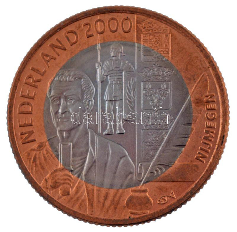 Hollandia 2000. 5Fl Cu-Ni 'Új Millenium' (30mm) T:1- patina Netherlands 2000. 5 Florijn Cu-Ni 'New Millenium' (30mm) C:AU patina