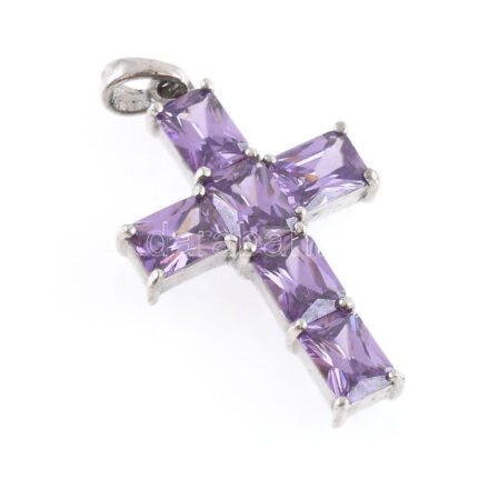 Ezüst (Ag) köves kereszt medál, jelzett, bruttó: 5,2g