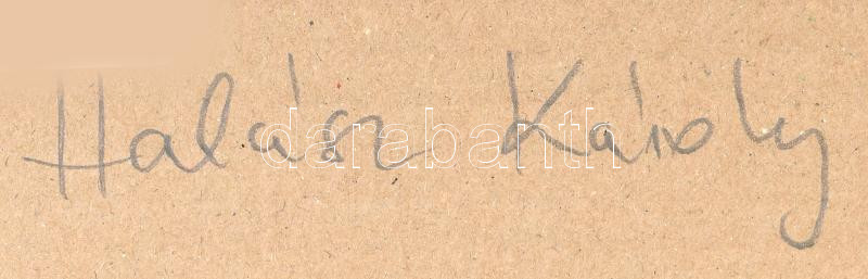 Halász Károly (1946-2016):. Ofszet, papír, jelzett a nyomaton. Üvegezett keretben. 22x22 cm - Image 2