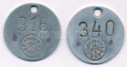 ~1980-1990. 'O.G.V. Gépgyár' Al szerszámbárca (2x) különböző sorszámokkal, előlapon kétoldalt címer beütéssel (40mm) T:2