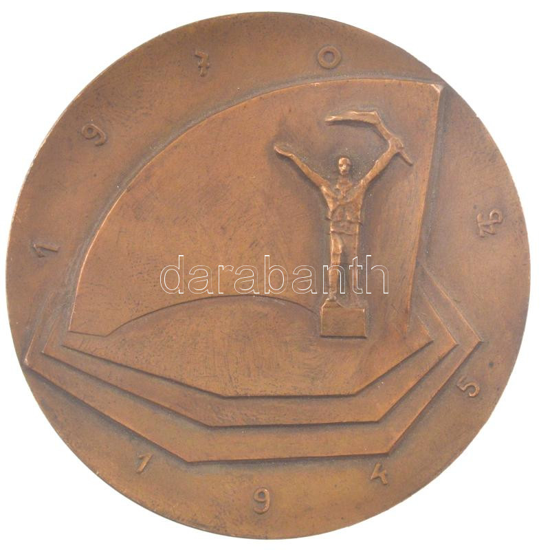 Szombathelyi László (1943-1987) 1970. 'Emlékül Az MSZMP Szolnok megyei bizottsága és a megyei tanács' kétoldalas bronz emlékérem (62mm) T:2
