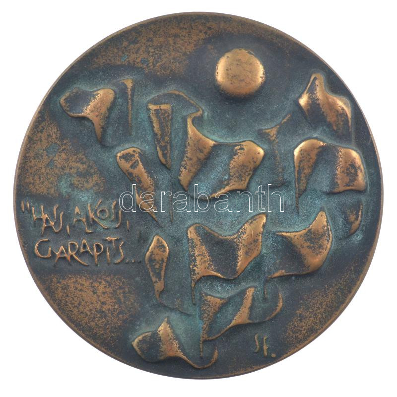 Simon Ferenc (1922-2015) 1985. 'Szolnok megyéért 1945-1985 / Hass, alkoss, gyarapíts' kétoldalas bronz emlékérem (90mm) T:1- patina