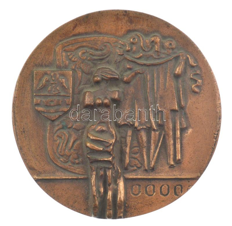 1973. 'Szolnoki Kulturális Hetek' kétoldalas bronz emlékérem (102mm) T:1-