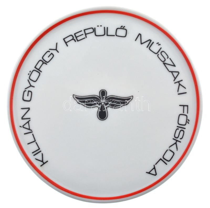 ~1980. 'Killián György Repülő Műszaki Főiskola' Hollóházi porcelán emlékérem dobozában (88mm) T:1-