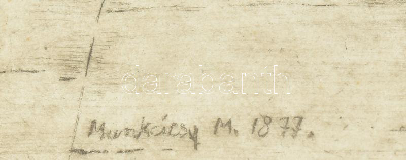 Munkácsy Mihály után Kórusz József (1927-2010): Anya gyermekeivel, rézkarc, papír, jelzett a karcon. Lap széle foltos. Sérült üvegezett fa keretben, 31x23 cm. - Image 2