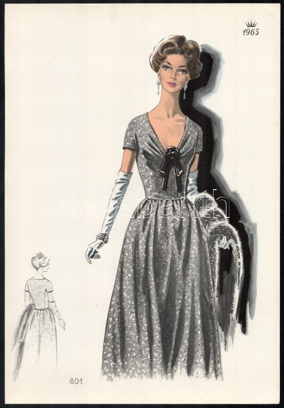 1965 3 db vintage divatkép, ofszet nyomat, papír, 34x24 cm - Image 3