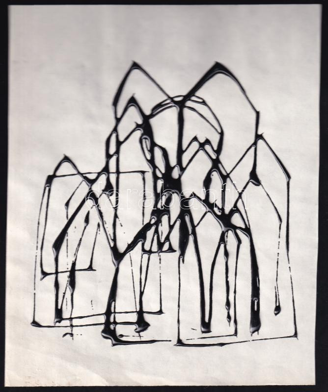 Rác András (1926-2013): Szentendre. Hidegzománc, papír, jelzés nélkül. Proveniencia: A művész hagyatéka. 22x18 cm