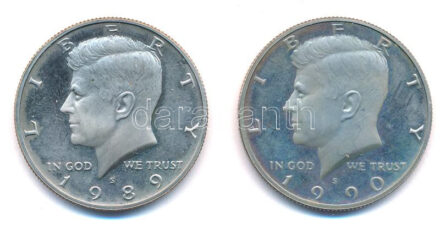 Amerikai Egyesült Államok 1989S-1990S 1/2$ Cu-Ni 'Kennedy' (2xklf) T:PP fo. USA 1989S-1990S 1/2 Dollar Cu-Ni 'Kennedy' (2xdiff) C:PP spotted Krause KM#202b