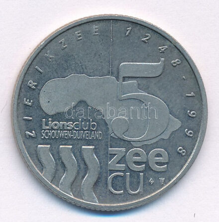 Hollandia 1998. 5 Zeecu 'Zierikzee' kétoldalas Cu-Ni emlékérem (30mm) T.1- (PP) Netherlands 1998. 5 Zeecu 'Zierikzee' two-sided Cu-Ni commemorative medallion (30mm) C.AU (PP)