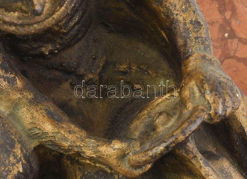 Jelzés nélkül: Gokart. Bronzírozott, műgyanta, vörös márványtalapzaton, m: 21 cm - Image 4