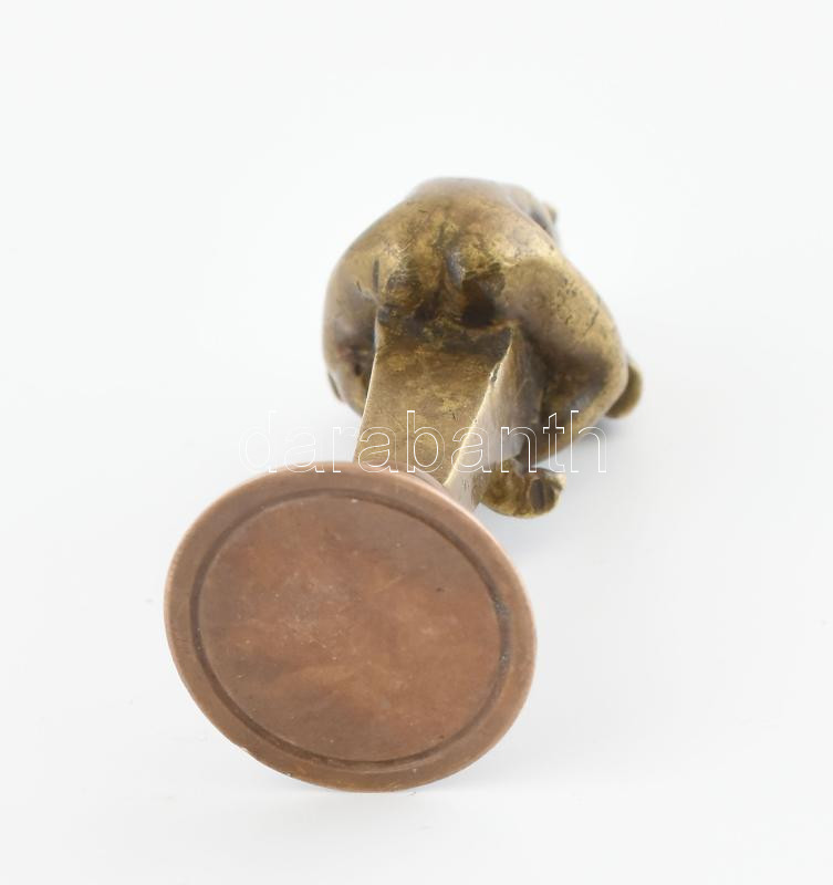 Pajzán, erotikus, ördögös, bronz pecsétnyomó, nincs vésve, m: 7,5 cm - Image 4