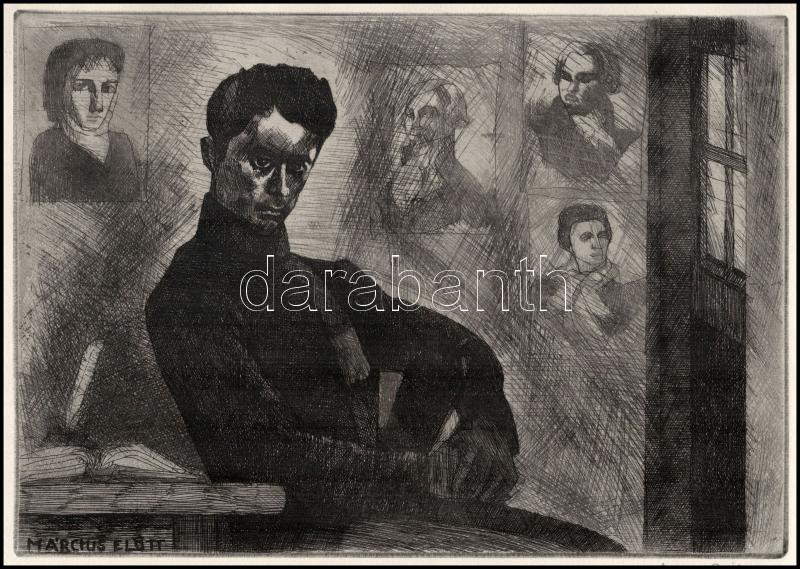 Barczy Pál (1933-2003): Március előtt (Petőfi). Rézkarc, papír, jelzett, 19×29 cm - Image 2