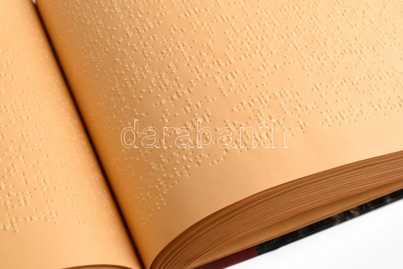 Braille-írásos könyv, 100+ oldal, harántalakú félvászon-kötésben, 28x24 cm - Image 2
