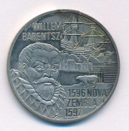 Hollandia 1996. 5E Cu-Ni 'Willem Barentsz' T:1- patina Netherlands 1996. 5 Euro Cu-Ni 'Willem Barentsz' C:AU patina Krause X#121