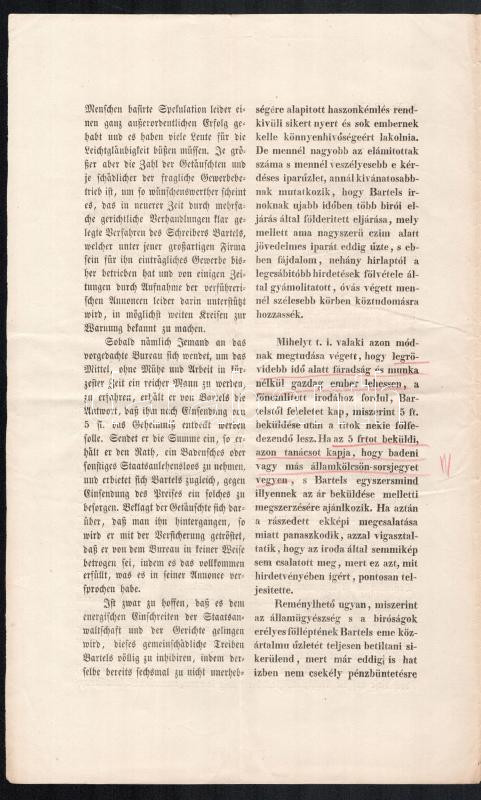 cca 1850 Újságban hirdetett piramisjáték leírása hatósági nyomtatványon német és magyar nyelven 3 p - Image 2