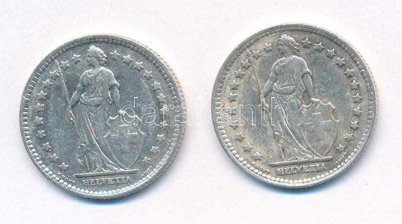 Svájc 1943-1944. 1Fr Ag (2xklf) T:2- Switzerland 1943-1944. 1 Franc Ag (2xdiff) C:VF Krause KM#24 - Image 2