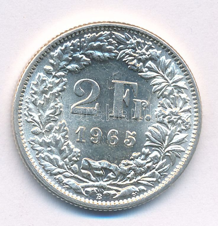 Svájc 1965. 2Fr Ag T:1- Switzerland 1965. 2 Francs Ag C:AU Krause KM#21