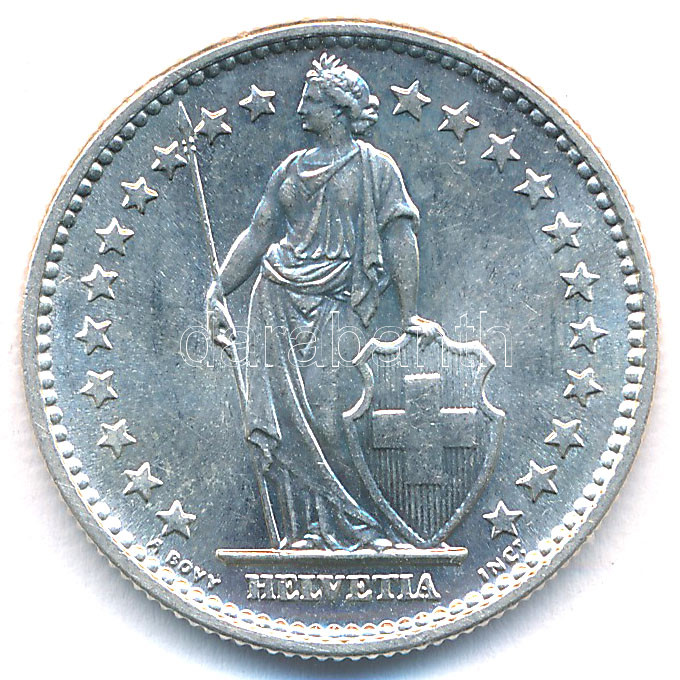 Svájc 1965. 2Fr Ag T:1- Switzerland 1965. 2 Francs Ag C:AU Krause KM#21 - Image 2