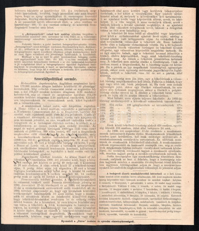 1901 A Központi Értesítő nem hivatalos része 12p - Image 2