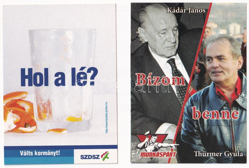 2002-es magyarországi országgyűlési választás - 9 db modern reklám képeslap