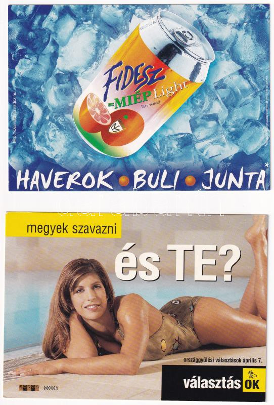 2002-es magyarországi országgyűlési választás - 9 db modern reklám képeslap - Image 2