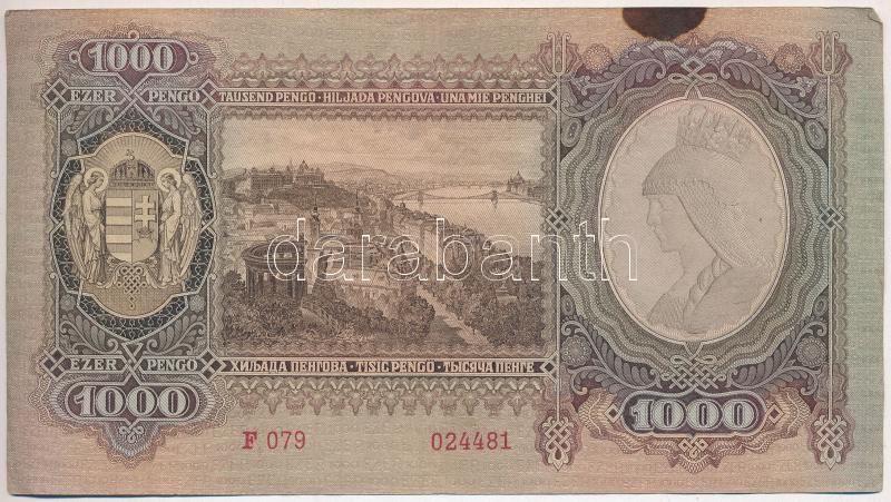 1943. 1000P 'F 079 024481' T:III fo. Adamo P21 - Image 2