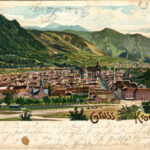 1899 (Vorläufer) Brassó, Kronstadt, Brasov; látkép / general view. Art Nouveau, litho (b)