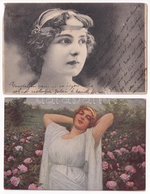 HÖLGYEK - 21 db régi képeslap / LADIES - 21 pre-1945 postcards