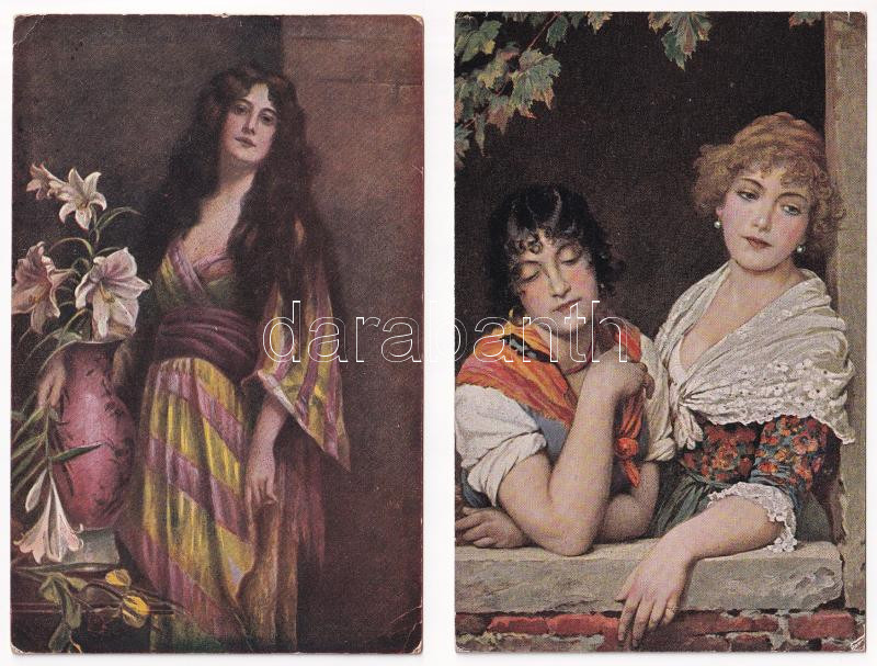HÖLGYEK - 21 db régi képeslap / LADIES - 21 pre-1945 postcards - Image 2
