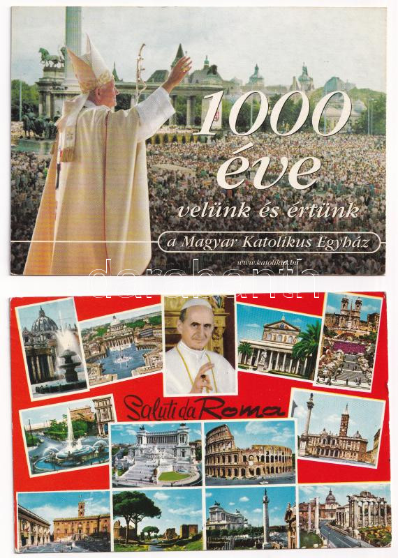 15 db főleg MODERN vallásos képeslap pápákkal / 15 mostly modern religious postcards with popes - Image 2