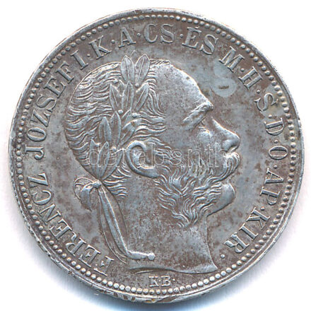 1892KB 1Ft Ag 'Ferenc József / Fiume címer' T:1-,2 patina, ph. Hungary 1892KB 1 Forint Ag 'Franz Joseph' C:AU,XF patina, edge error Adamo M15