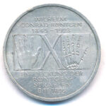 Németország 1995D 10M Ag '150 éve született Wilhelm Conrad Röntgen - 100 éves a Röntgen-sugár' T:2 ph. Germany 1995D 10 Mark Ag '150th Birth Anniversary - Wilhelm Conrad Röntgen - 100th Anniversary of X-ray' C:XF edge error Krause KM#