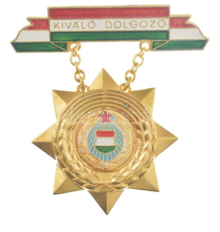 ~1965. 'Kiváló Dolgozó' aranyozott, részben műgyantás fém kitüntetés, 'A 'Mezőgazdaság Kiváló Dolgozója' kitüntetésnek tűnik, de egyszerűen csak 'Kiváló Dolgozó' felirattal T:2