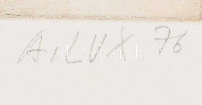 Lux Antal (1935-): Konektor, 1976. Színes rézkarc, akvatinta, papír. Jelzett. Számozott: 12/12. 29,5x35 cm. - Image 4