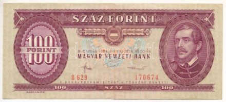 1992. 100Ft 'B 629 170674' T:III szép papír Adamo F35