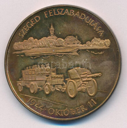 Fritz Mihály (1947-) 1984. 'Szeged felszabadulásának 40. évfordulója' bronz emlékérem (42mm) T:1- patina
