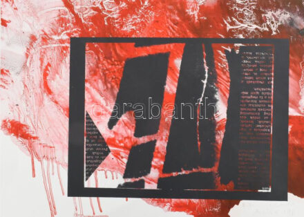 Lux Antal (1935-): Legenda, 1990. Színes szitanyomat, monotípia, papír. Jelzett. Művészpéldány e.a. jelzéssel. 35x50 cm.