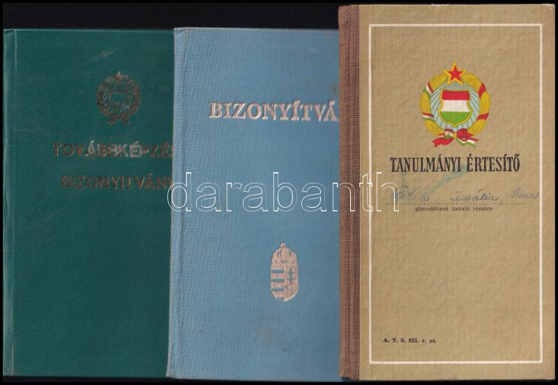 cca 1960-2000 össz. 6 db okmány: 1988 Fényképes világútlevél és továbbképzési bizonyítvány, 1965-1991 munkakönyv, stb. - Image 2